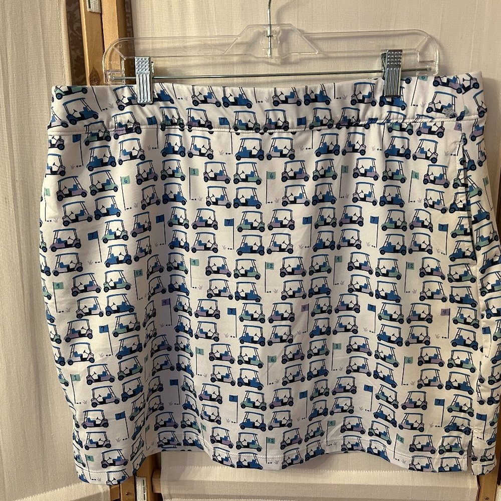 IZOD Sz XL Blue Lavender Green Golf Cart Skirt Skort